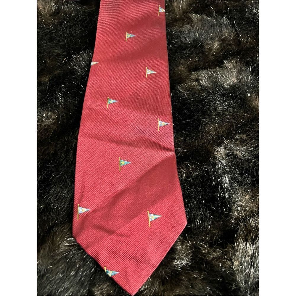 Polo Ralph Lauren Made‎ In USA Hand made Flag/Oar 100% Silk Necktie Neck Tie